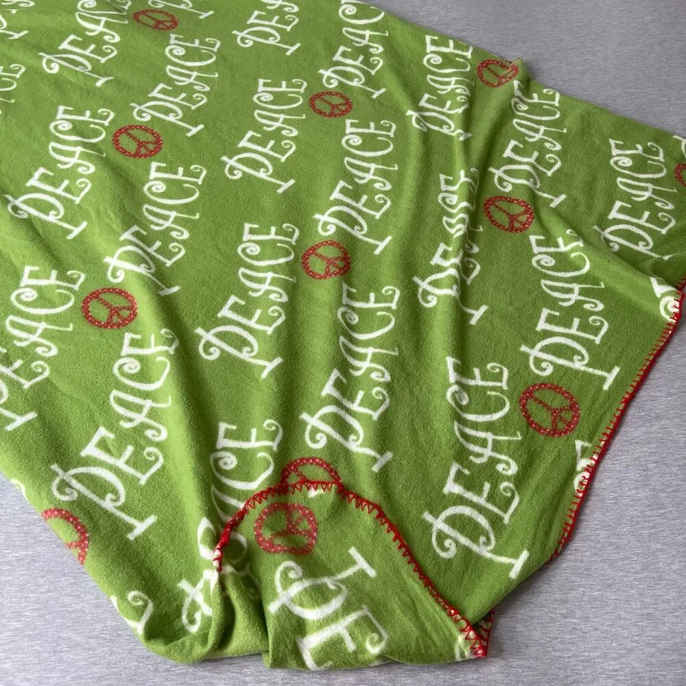 Target Y2K Vintage Peace Fuzzy Fleece Throw Blanket
